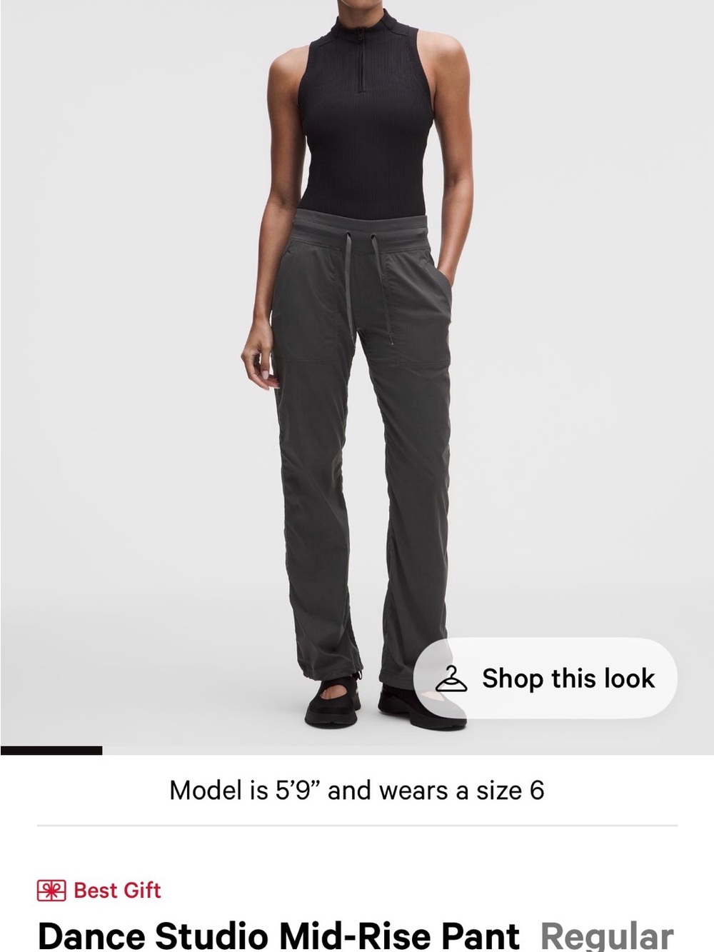 Lululemon Dance Studio Mid-Rise Pant - Graphite Gray. Size 4 short